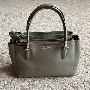 Coach like new crossbody or handle Green 3 compartment bag!!